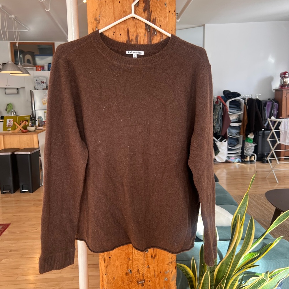 Reformation Cashmere Brown Sweater